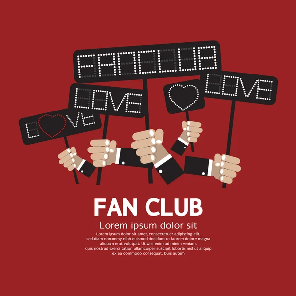 Fanclub zeigt Message Board Vektor Illustration — Stockvektor