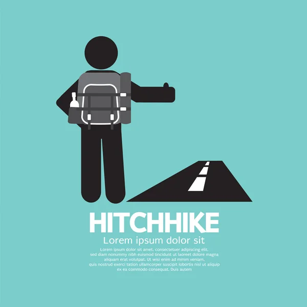 Hitchhike Símbolo Turístico Ilustração do Vetor Gráfico —  Vetores de Stock