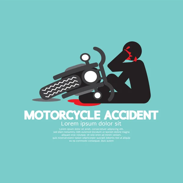 Motociclista con motocicleta tienen en un accidente Vector Ilustración — Vector de stock