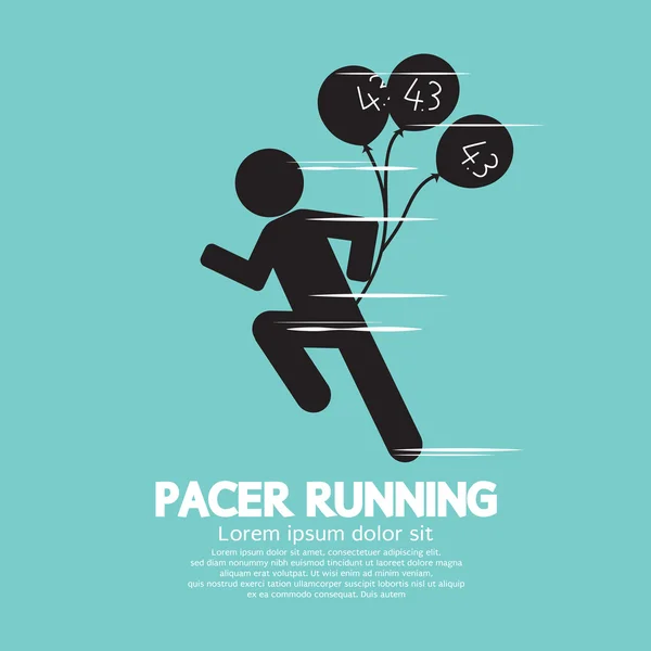 Pacer Running With Balloons Symbol Vector Illustration — Stock Vector