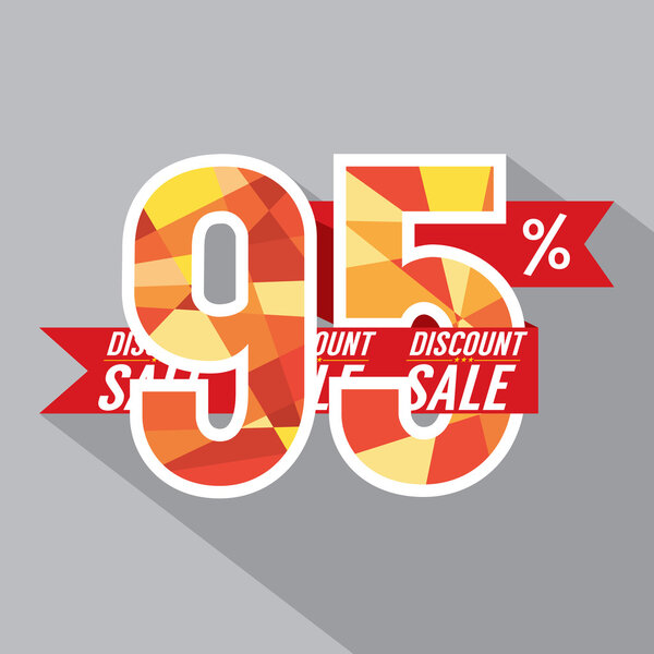 Discount 95 Percent Off Vector Illustration