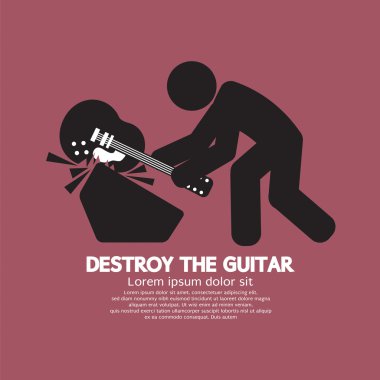 Adamı yok gitar grafik sembolünü vektör çizim