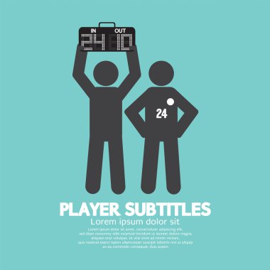 Player Substitution Graphic Symbol Vector Illustration clipart