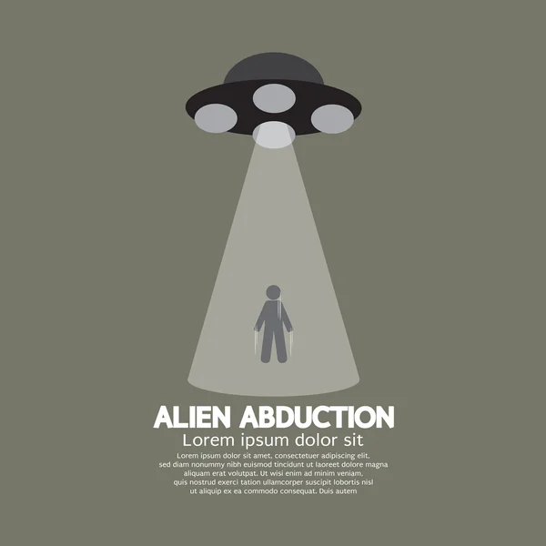 Alien Abduction With UFO Spaceship Vector Illustration — Stock Vector