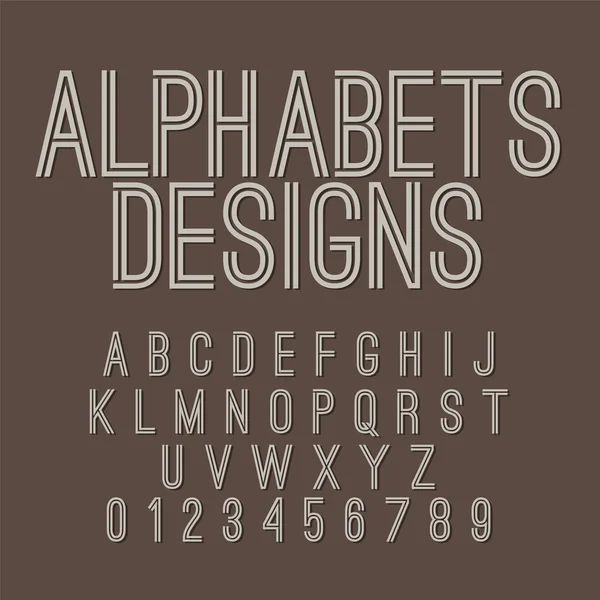 Vintage Style Alphabets Set Vector Illustration — Stock Vector