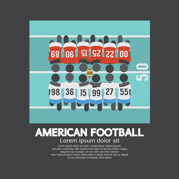 American Football Players Top View Vector Illustration - Stok Vektor