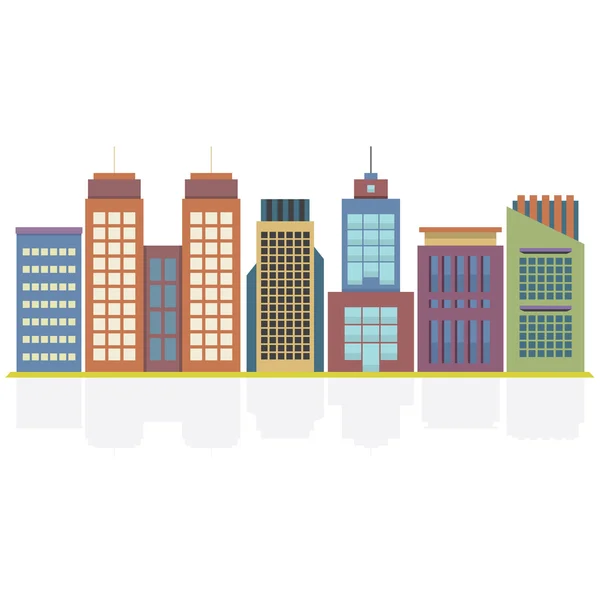 Şehir binaları vektör çizim seti — Stok Vektör
