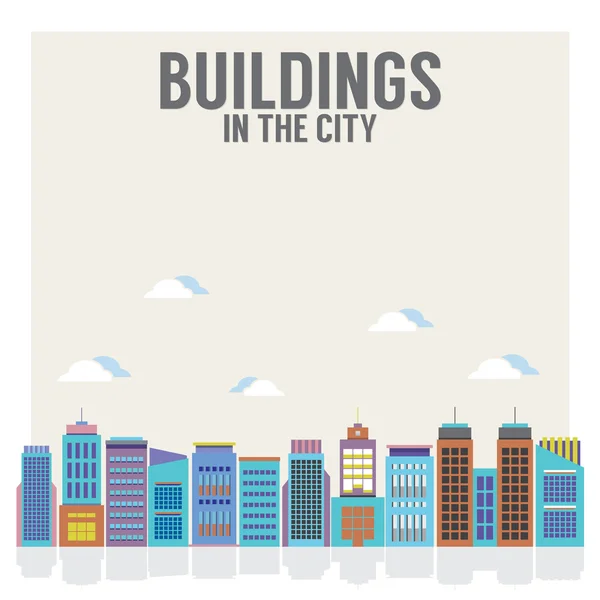 Şehir vektör çizim binalarda — Stok Vektör