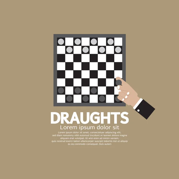 Draughts or Checker Board Game Vector Illustration — стоковый вектор