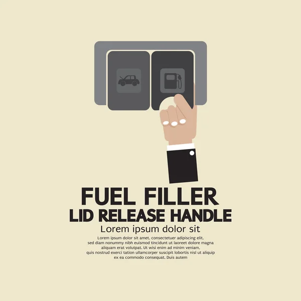 Fuel Filler Lid Release Handle Vector Illustration — Stock Vector