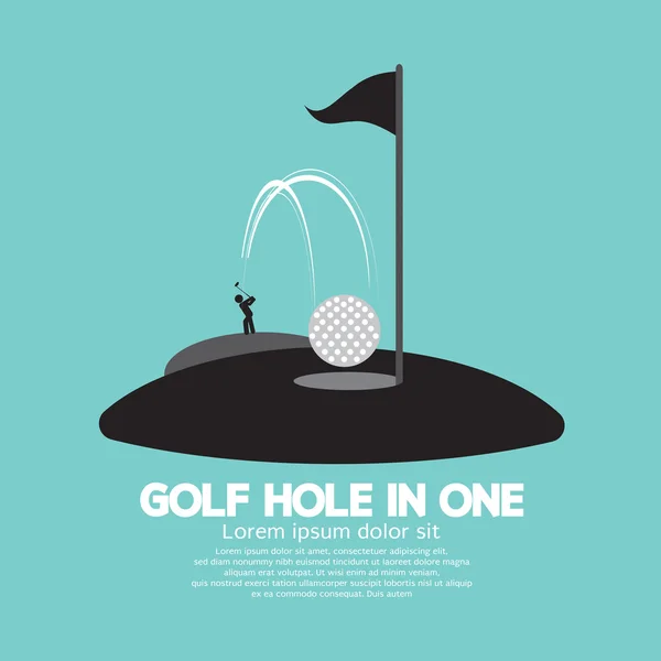 Golf Hole in One Sport Symbol Vector Illustration — Stock Vector