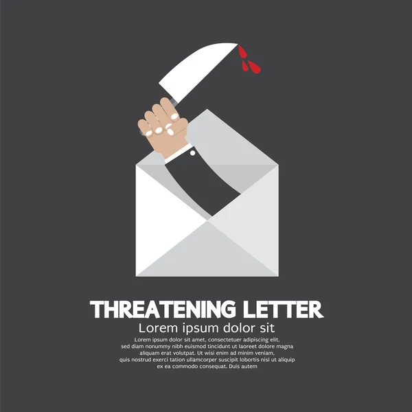 Hand med kniv hotfullt brev begreppet vektor Illustration — Stock vektor