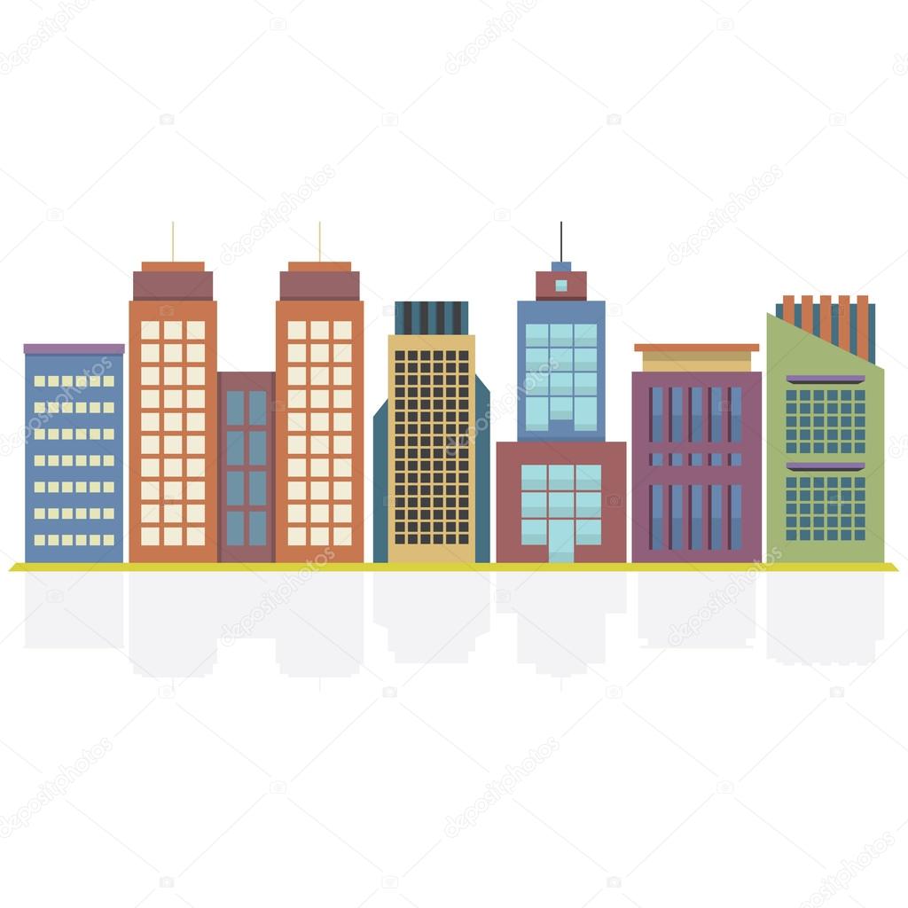 Set Of City Buildings Vector Illustration — Stock Vector © happymay ...