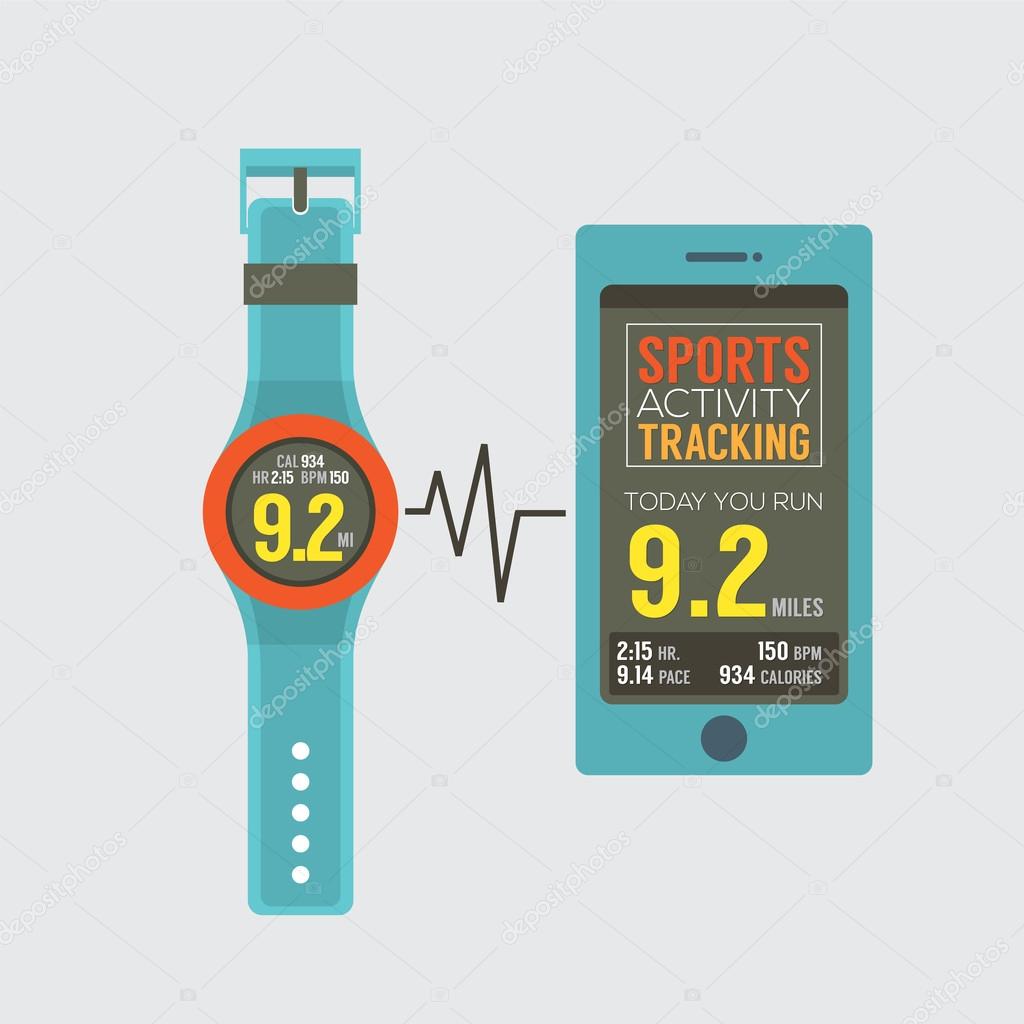 Sport Watch With Smartphone Activity Tracking Synchronize