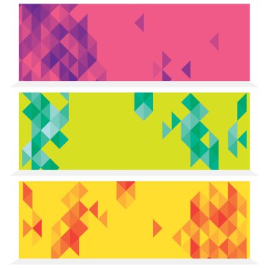 Set Of Three Abstract Banners Vector Illustration clipart