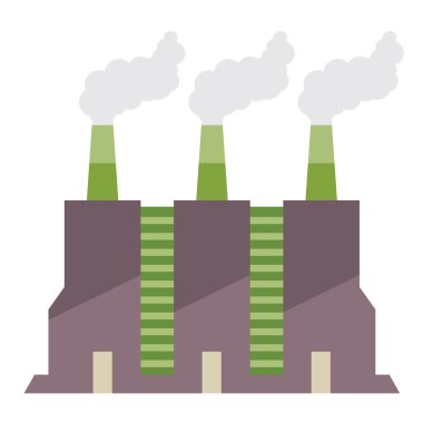 Duman yığınları vektör çizim ile fabrika binası