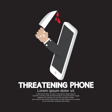 Telefon genel kavram vektör çizim tehdit bıçak el