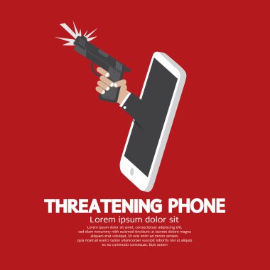 Telefon genel kavram vektör çizim tehdit silahla el