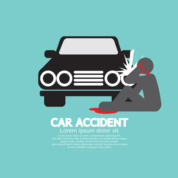 Accidente de coche derribado un hombre Vector Ilustración — Vector de stock