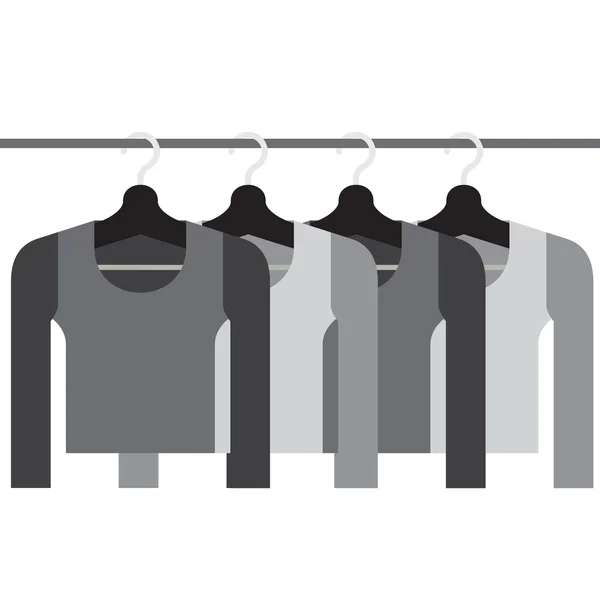 Sleeves Shirts With Hangers Vector Illustration — Stock Vector