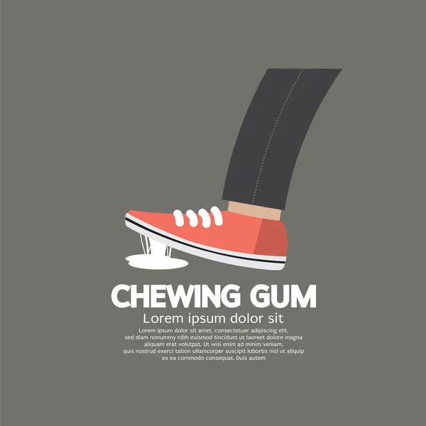 Foot Stuck Into Chewing Gum On Street Vector Illustration — Stock Vector