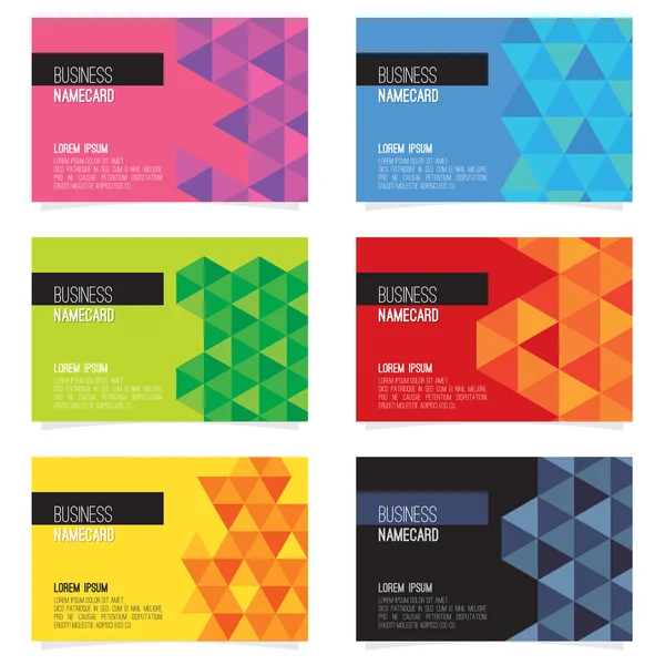 Set von sechs abstrakten Vektor-Visitenkarten — Stockvektor