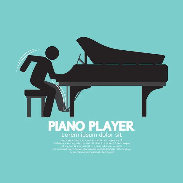 Símbolo negro Piano Player Vector Ilustración — Vector de stock