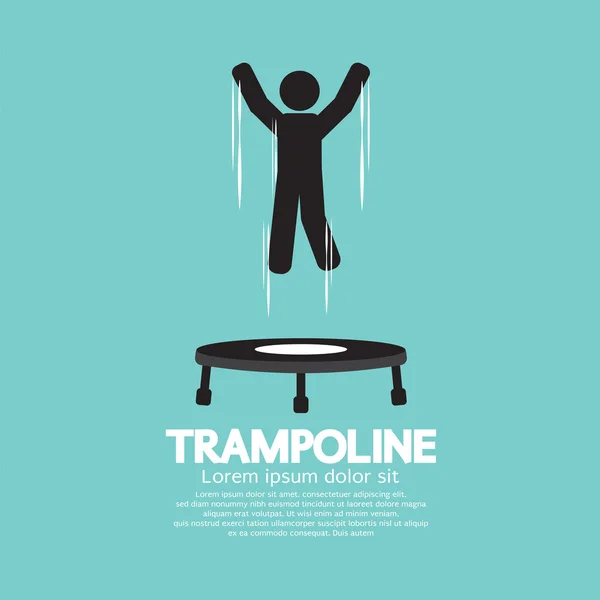 Symbole noir d'une personne sautant sur le vecteur de trampoline Illustrati — Image vectorielle