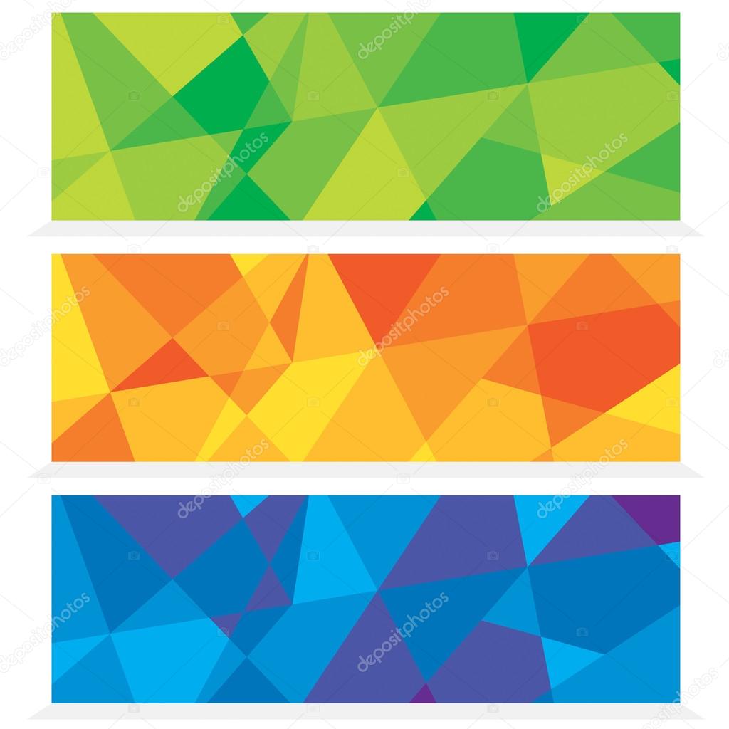 Set Of Three Abstract Banners Vector Illustration