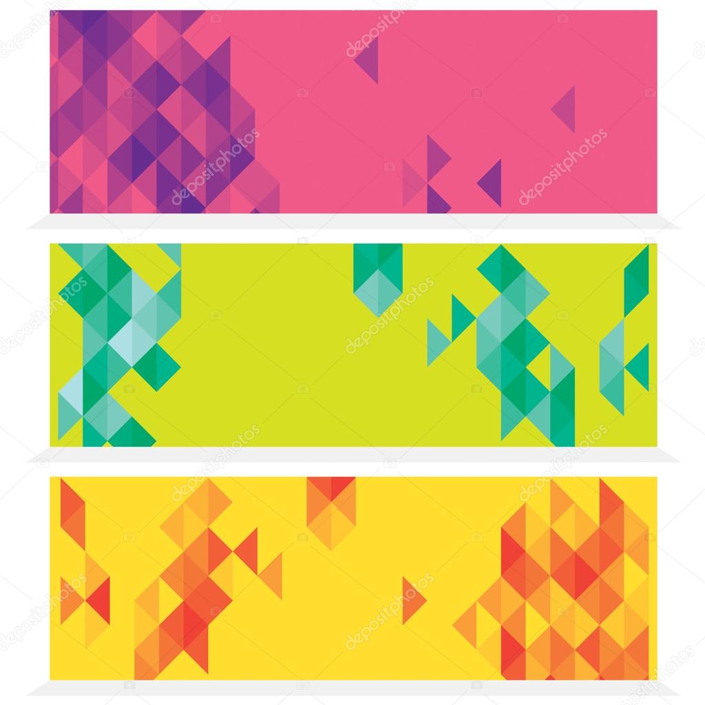 Set Of Three Abstract Banners Vector Illustration