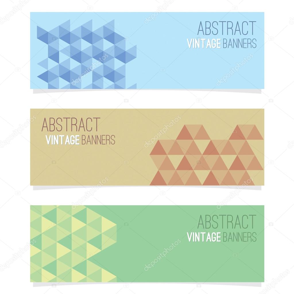 Set Of Three Abstract Banners Vector Illustration