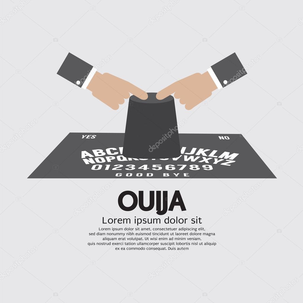 Ouija Board Playing Vector Illustration
