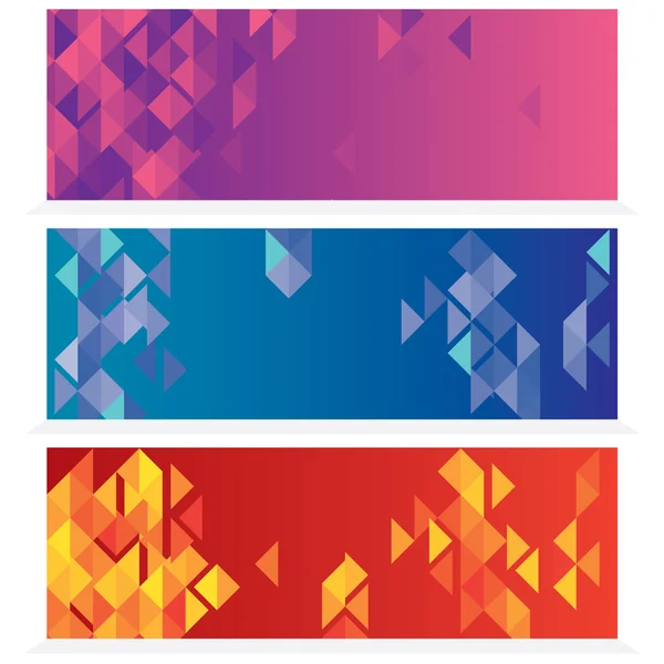 Set Of Three Abstract Banners Vector Illustration — Stock Vector