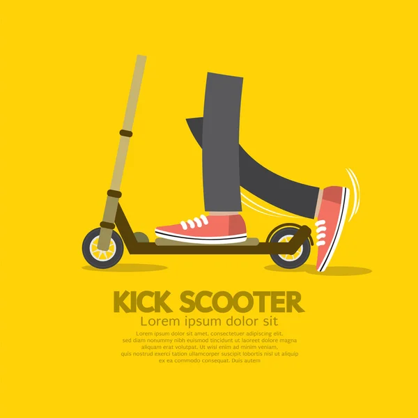 Flat Design Kick Scooter Vector Illustration — Stock Vector