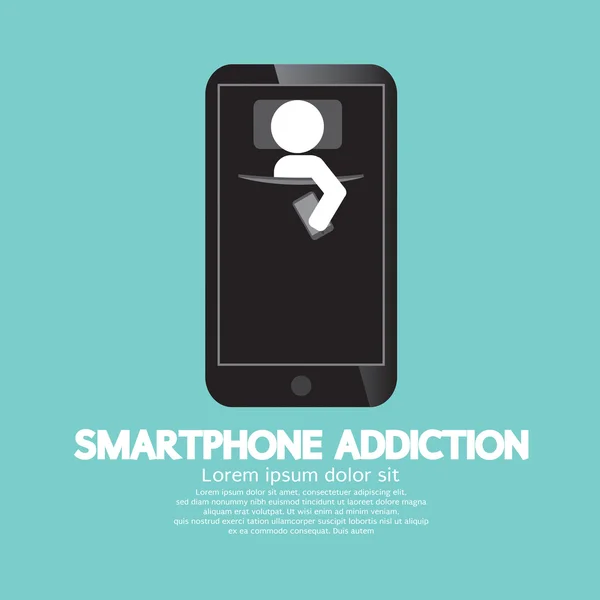 Concepto de adicción a Smartphone Vector Illustration — Vector de stock