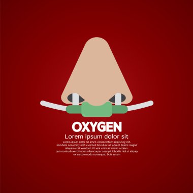 Solunum oksijen burun kateter vektör çizim