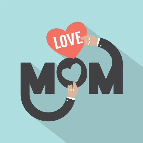 Love Mom Typography Design Vector Illustration — Stock Vector