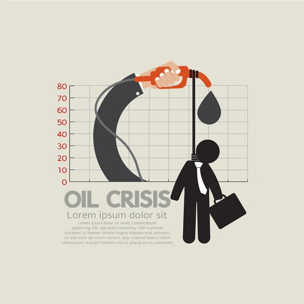 Hangman On Oil Crisis Chart Vector Illustration — Stock Vector