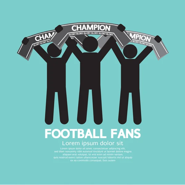 Football Fans With Champion Scarves Vector Illustration — Stock Vector