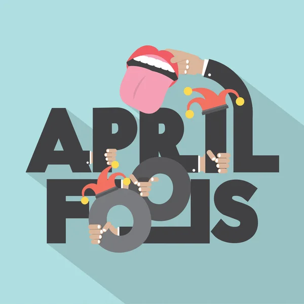 April Fools Typografie Design vectorillustratie — Stockvector