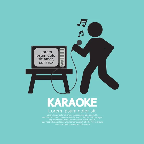 Śpiewak karaoke czarny Symbol wektor ilustracja — Wektor stockowy