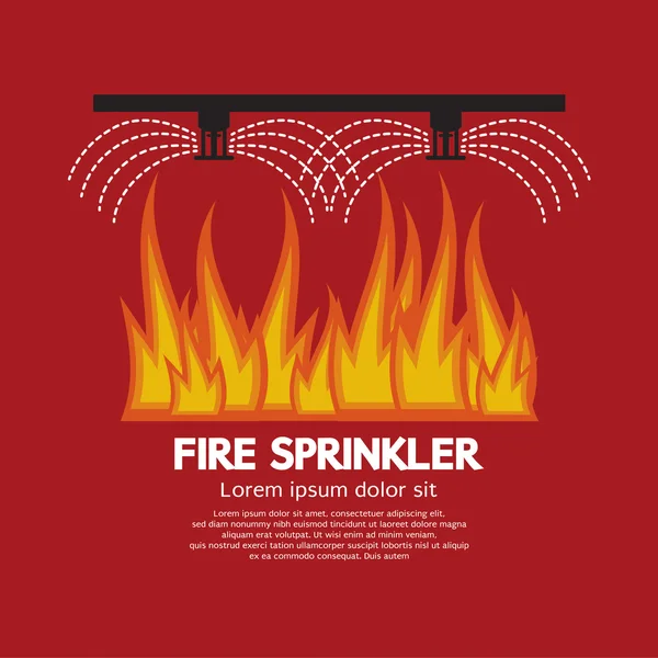 Fire Sprinkler Life Safety Vector Illustration — Stock Vector