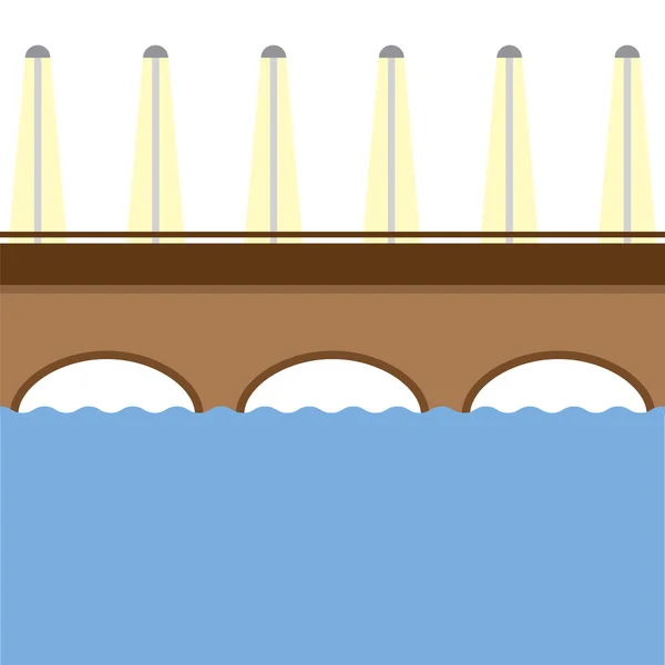 Pont brun sur la rivière Illustration vectorielle — Image vectorielle