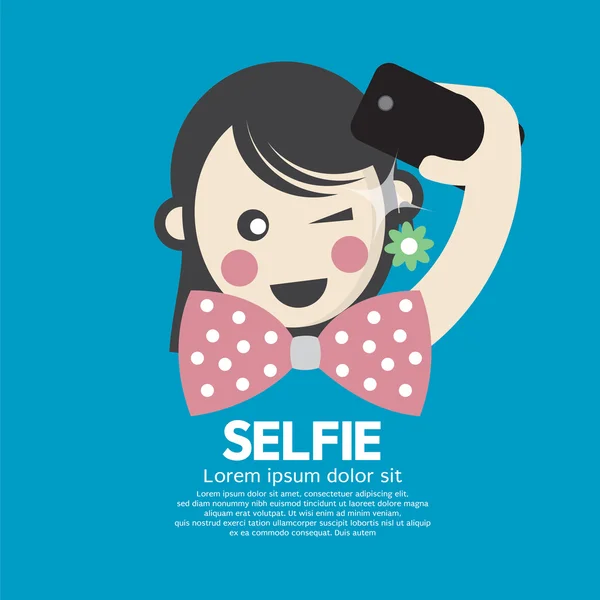 Fille prendre un selfie tir vectoriel illustration — Image vectorielle