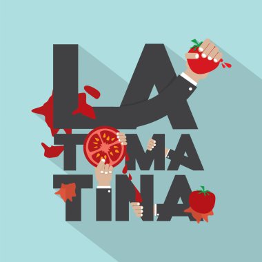 La Tomatina Typography Design Vector Illustration clipart