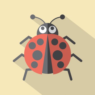 Düz uğur böceği simge vektör tasarlamak