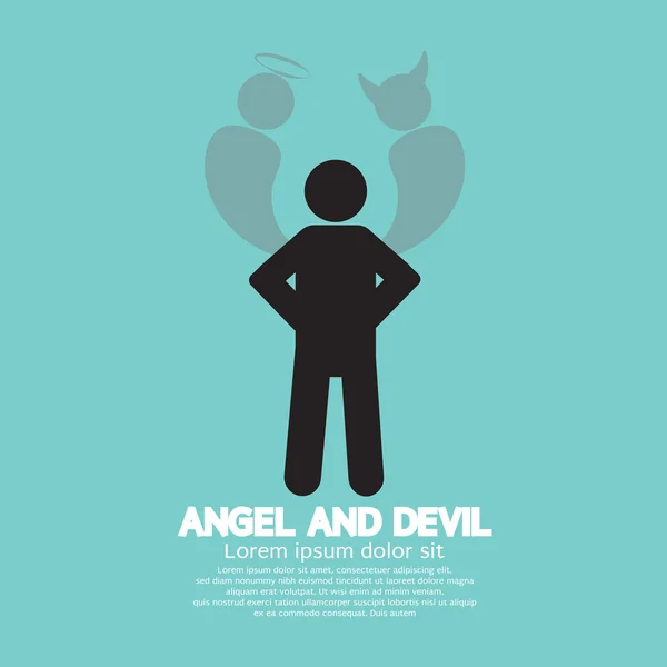 Engel und Teufel dunkle und helle Seite des Menschen — Stockvektor
