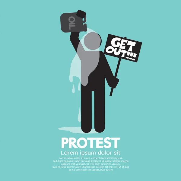 Protester Burning Himself With Oil Vector Illustration — Stock Vector