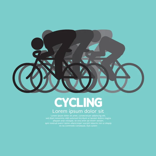 Símbolo negro Ciclismo Personas Vector Ilustración — Archivo Imágenes Vectoriales
