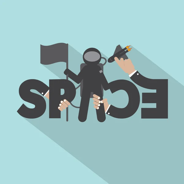 Astronaut met ruimte Typografie Design vectorillustratie — Stockvector